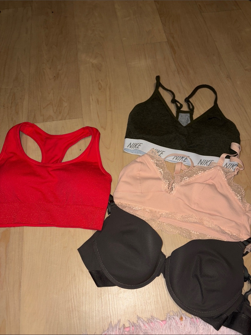 Nike Red Racerback Sports Bra with Assorted Neutral Bras